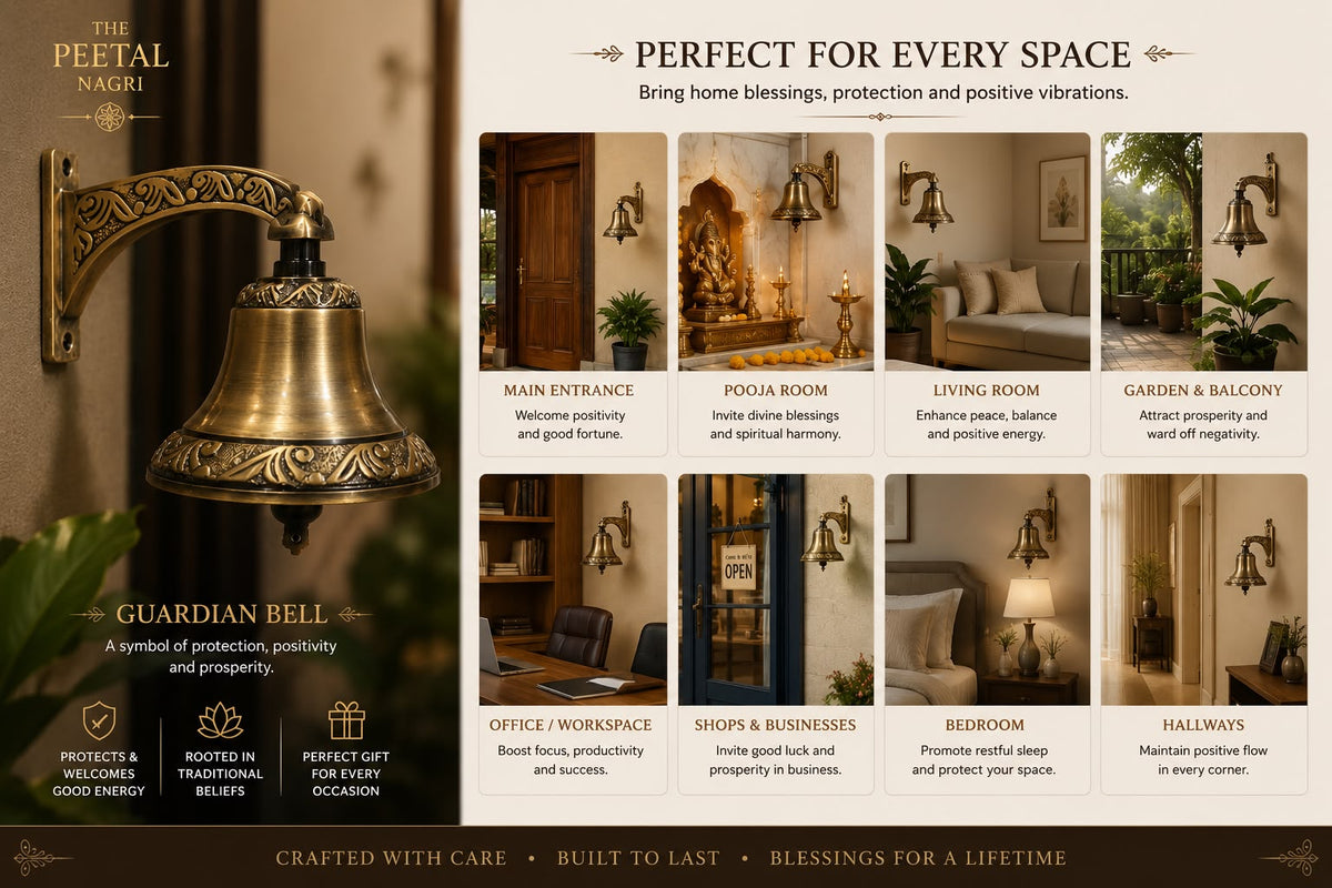 Guardian Brass Bell | Premium Solid Brass Door Bell | Antique Finish | Luxury Home Entrance Decor