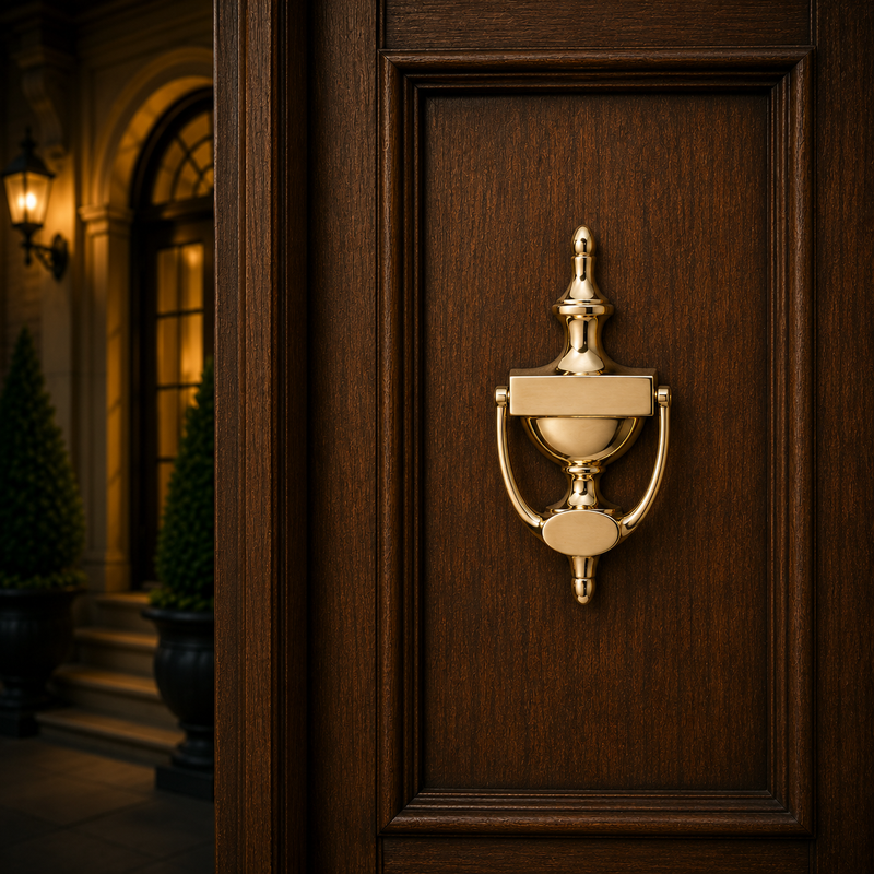 French Brass Door Knocker | Premium Solid Brass Main Door Knocker | Antique Finish | Luxury Home Entrance Decor