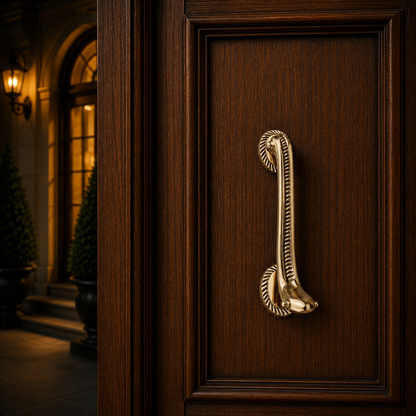 Italian Brass Door Knocker | Premium Solid Brass Italian Style Entrance Door Knocker | Antique Finish | Luxury Main Door Hardware